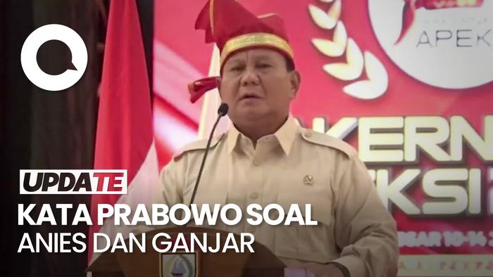 Satu Kata Prabowo untuk Ganjar dan Anies: Gubernur dan Profesor
