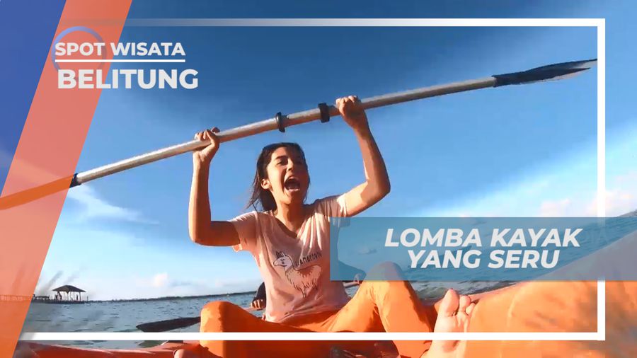 Adu Cepat Lomba Balap Kayak di Pulau Leebong Belitung