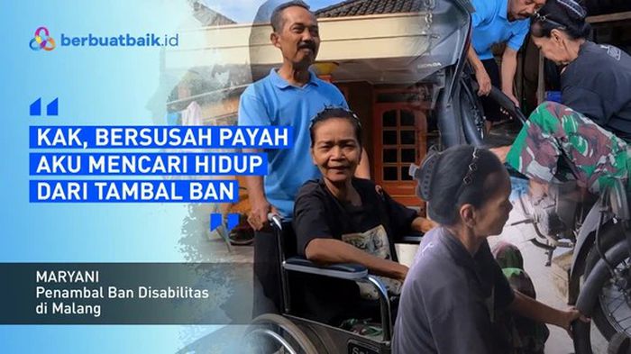 Disabilitas Tak Lantas Buat Maryani Berputus Asa, Jalani Hidup dari Menambal Ban