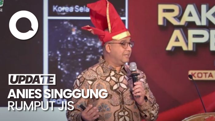 Kelakar Anies Singgung Rumput JIS di Rakernas Apeksi