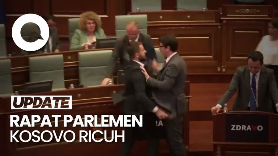 Dhuak! Adu Jotos Terjadi saat PM Kosovo Berbicara di Rapat Parlemen Dhuak! Adu Jotos Terjadi saat PM Kosovo Berbicara di Rapat Parlemen