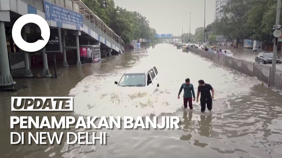 Melihat dari Udara Banjir di India: Jembatan Putus-Transportasi Lumpuh
