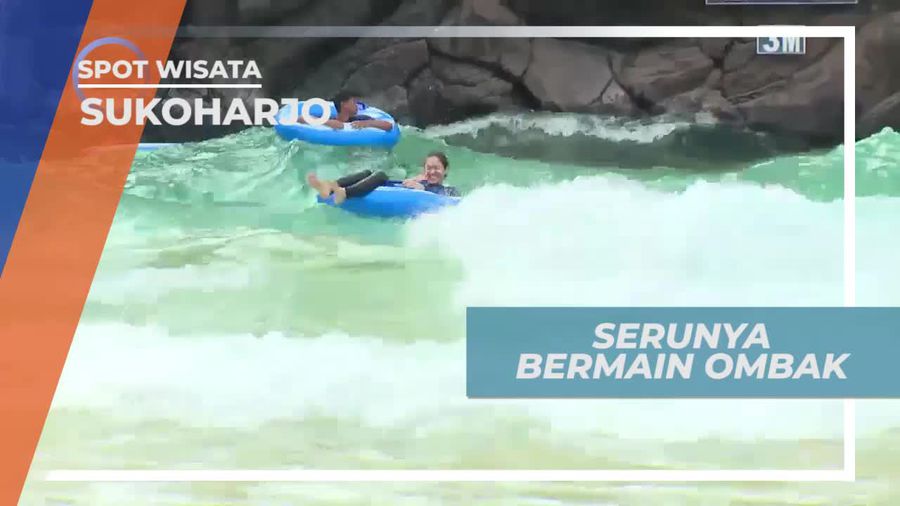 Seru-seruan Bermain Ombak di Kawasan Wisata Air Sukoharjo