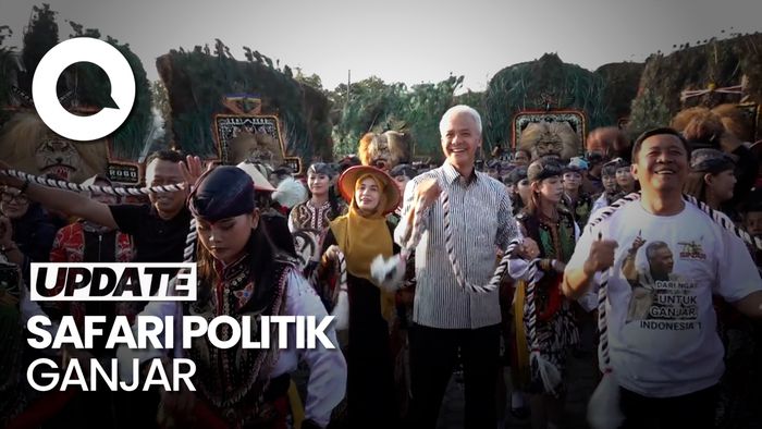 Warga hingga Kesenian Reog Sambut Ganjar saat Safari Politik ke Ngawi