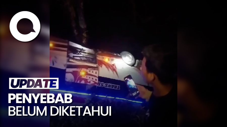 Penampakan Bus Masuk Jurang di Kawasan Sitinjau Lauik Sumbar