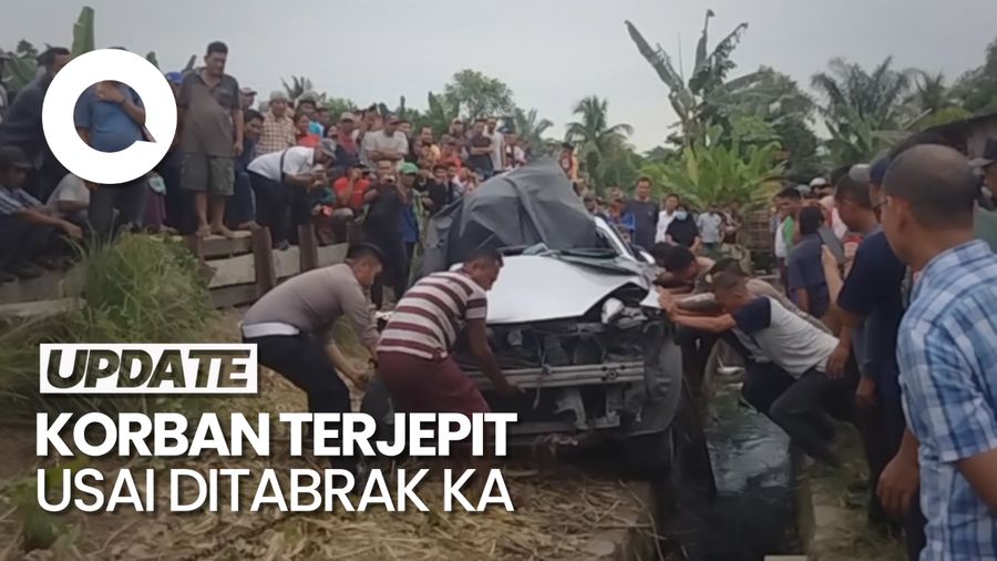 Minibus Ditabrak KA di Perlintasan Tanpa Palang Pintu Asahan, 1 Orang Tewas