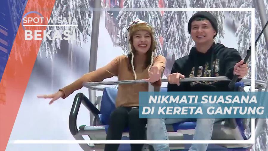 Mencoba Naik Wahana Kereta Gantung di Trans Snow World Bekasi
