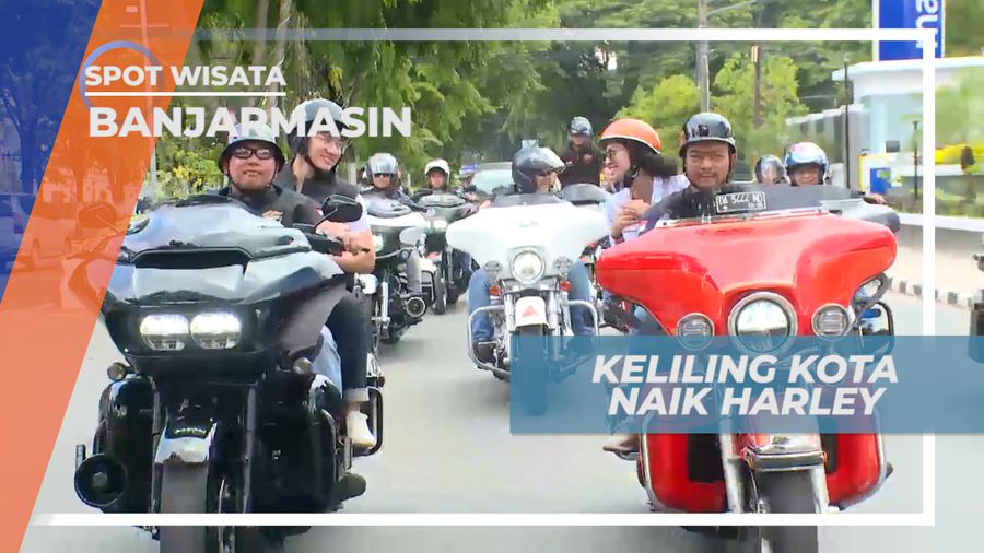 Serunya Berkeliling Kota Dengan Naik Motor Besar Asal Amerika, Banjarmasin