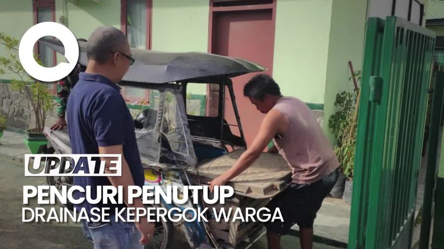 Detik-detik Aksi Pencurian Penutup Drainase di Gorontalo Kepergok Warga