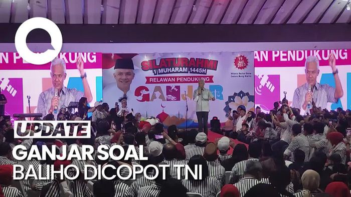 Arahan Ganjar ke Relawan Usai Baliho Dicopot TNI:Tak Boleh Tersinggung