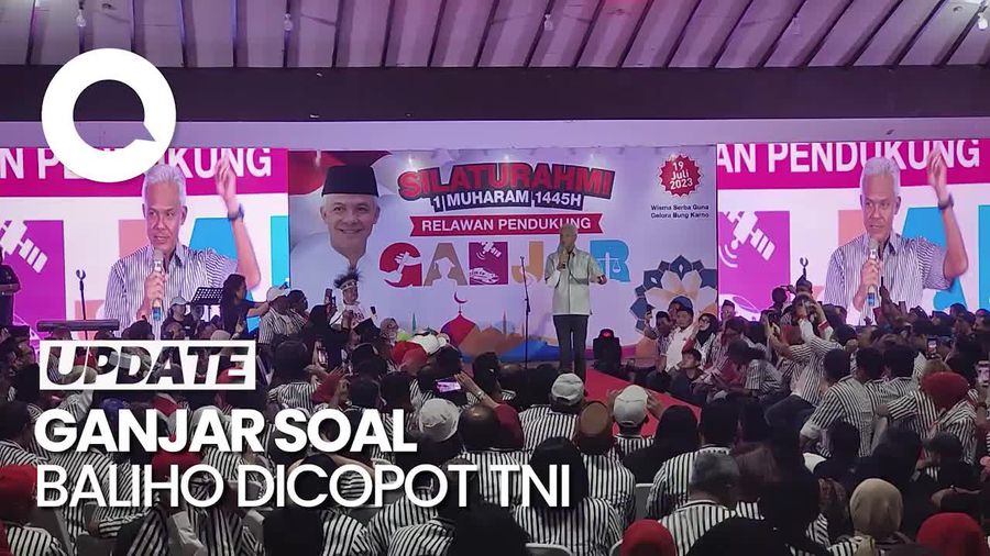 Arahan Ganjar ke Relawan Usai Baliho Dicopot TNI:Tak Boleh Tersinggung