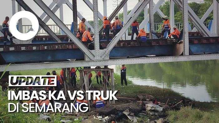 Konstruksi Jembatan Diperkuat Imbas KA Vs Truk di Semarang