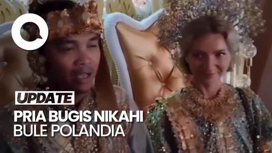 Momen Pernikahan Bule Polandia dengan Pria di Sulsel Pakai Adat Bugis