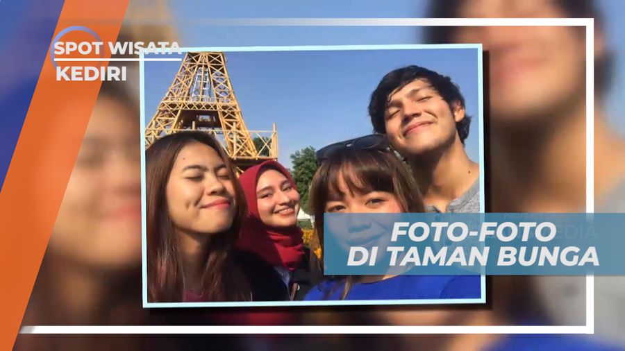 Cekrak-cekrek Berpose Seru di Tengah Warna-warni Taman Bunga, Kediri