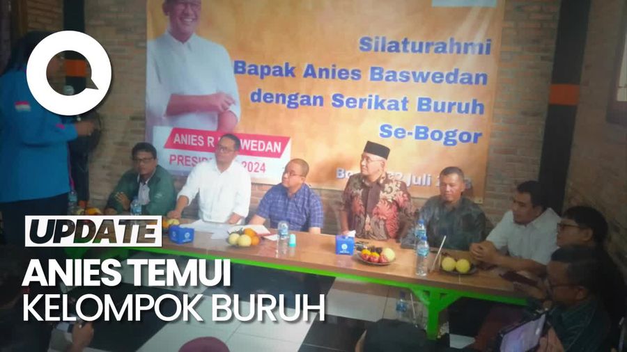 Berkemeja Kotak-kotak, Anies Temui Serikat Buruh Bogor
