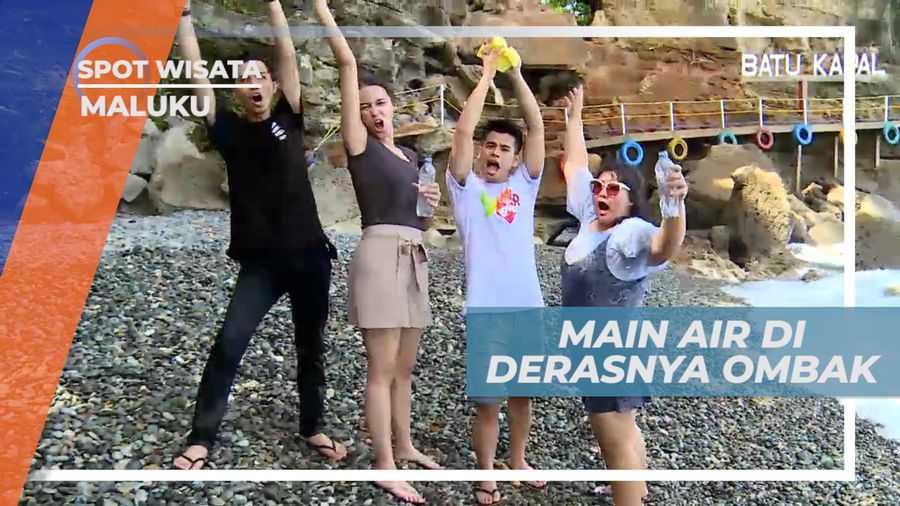Serunya Bermain Air di Derasnya Ombak Batu Kapal, Maluku
