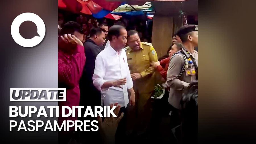 Momen Bupati Bengkulu Utara Ditarik Paksa Saat Dampingi Jokowi