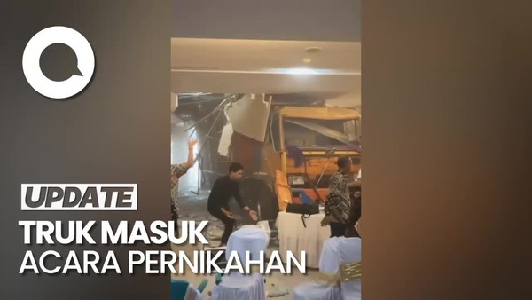 Truk Tabrak Gedung Kesenian Balikpapan, Masuk ke Acara Pernikahan