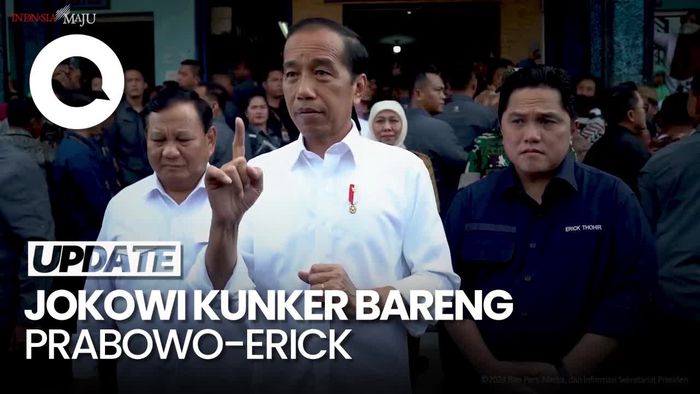 Jokowi Cek Pasar Bululawang Bareng Prabowo-Erick, Lanjut ke Pindad