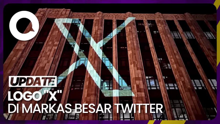 Kemilau Logo X di Markas Besar Twitter