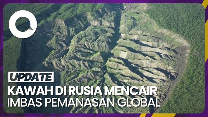 Potret Kawah di Rusia saat Permafrost Mulai Mencair