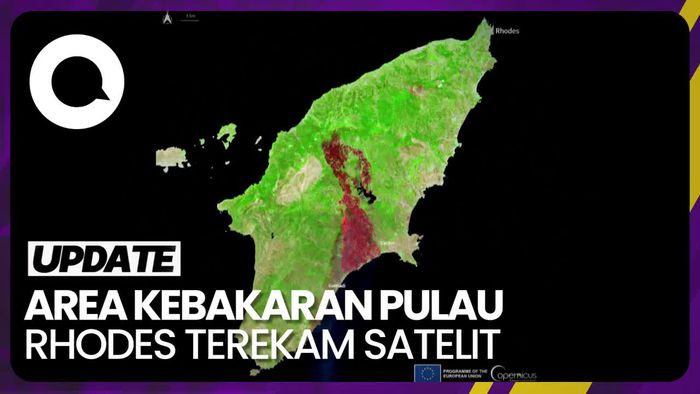 Penampakan Pulau Rhodes Yunani dari Satelit Usai Dilanda Kebakaran Hutan