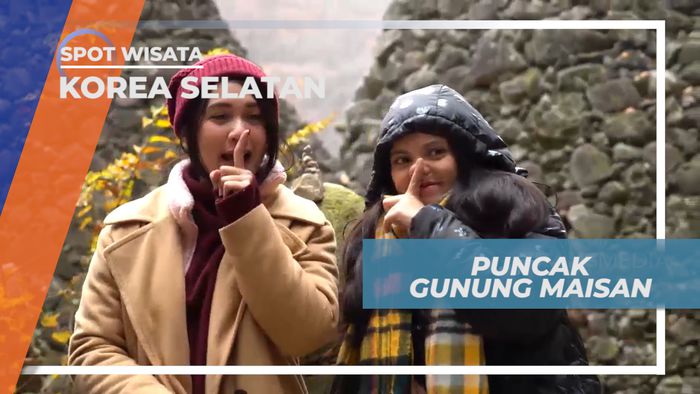 Sampai di Puncak Gunung Maisan Korea Selatan