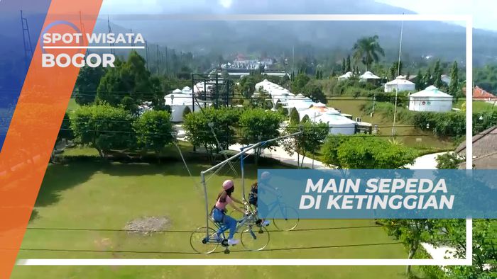 Uji Nyali, Bermain Sepeda di Atas Seutas Tali yang Tinggi, Bogor