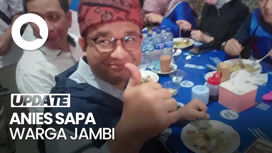 Momen Anies Sapa Warga-Sarapan Mie Celor di Jambi: Enak Nian!