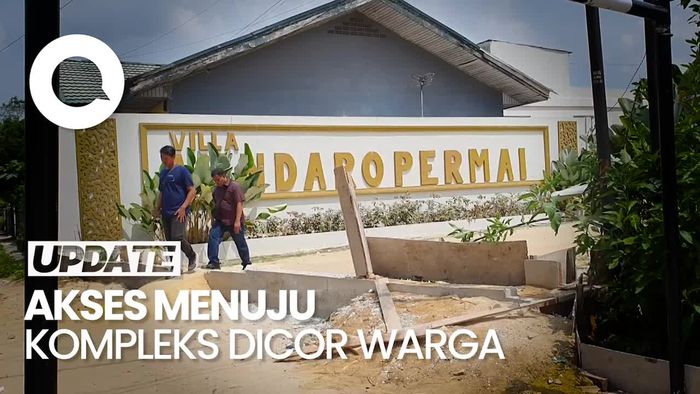 Developer Tak Punya Izin, Warga Cor Akses Kompleks di Pekanbaru