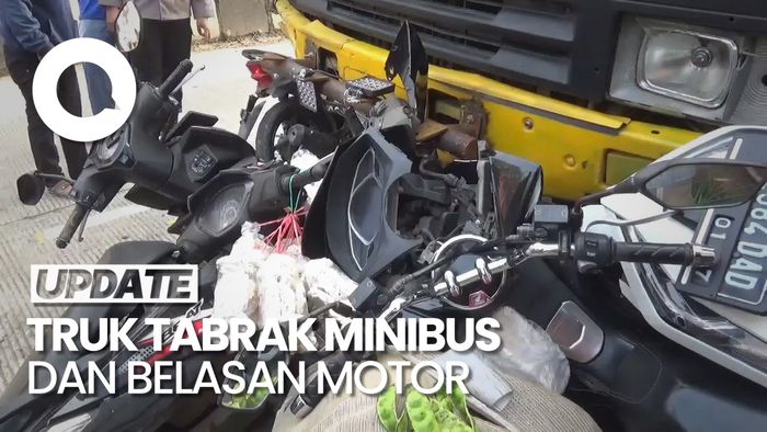 Laka Beruntun di Lampung Selatan, Truk Hantam Minibus-Belasan Motor