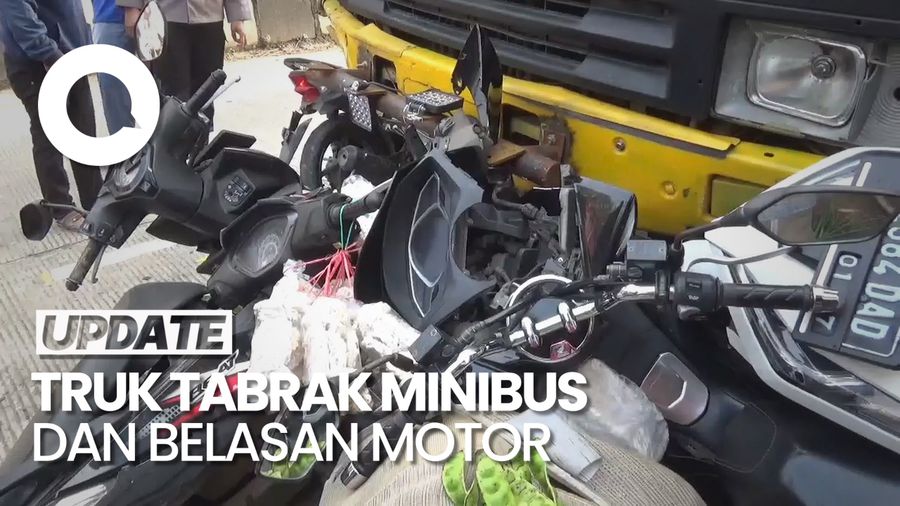 Laka Beruntun di Lampung Selatan, Truk Hantam Minibus-Belasan Motor