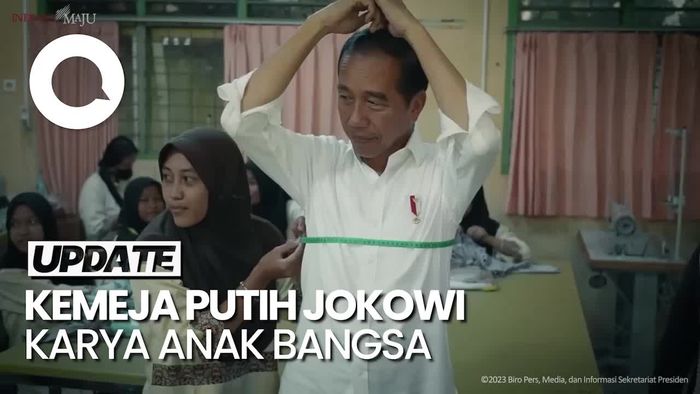 Jokowi Pamerkan Kualitas Kemeja Putih Karya Anak SMK