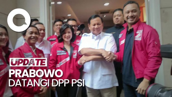Prabowo Disambut Giring Saat Sambangi DPP PSI