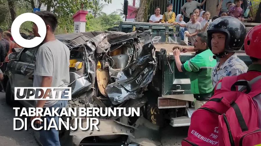 Truk Rem Blong Tabrak 8 Kendaraan di Cianjur, Seorang Wanita Tewas