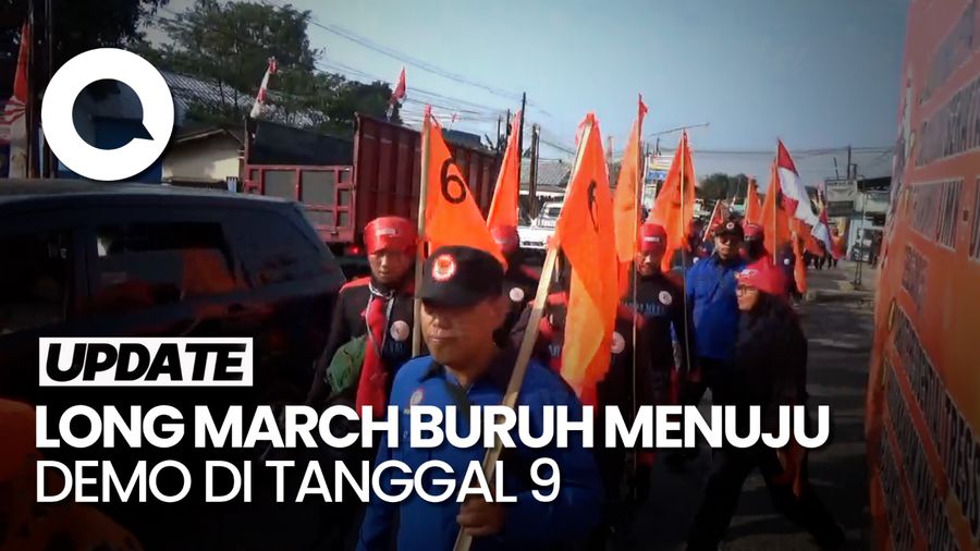 Long March Buruh Bandung-Jakarta Sudah Sampai di Purwakarta