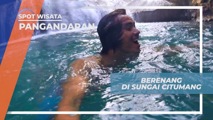 Berenang Seru, Menikmati Segarnya Air Sungai Citumang, Pangandaran