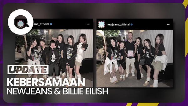 Potret NewJeans Bareng Billie Eilish-Finneas di Lollapalooza