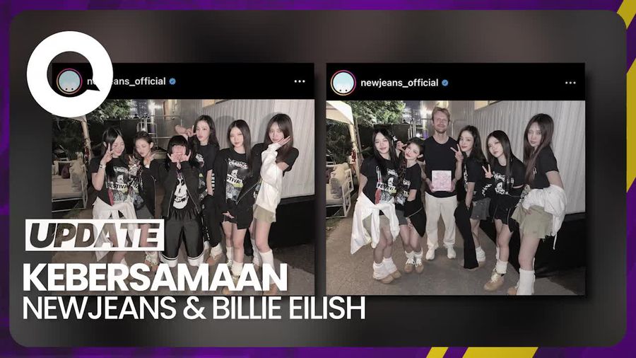 Potret NewJeans Bareng Billie Eilish-Finneas di Lollapalooza