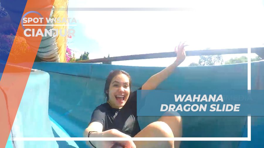 Serunya Meluncur Berputar-putar di Wahana Dragon Slide, Cianjur