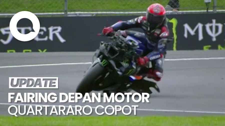 Senggolan Quartararo dan Luca Marini, Fairing Depan YZR-M1 Sampai Copot