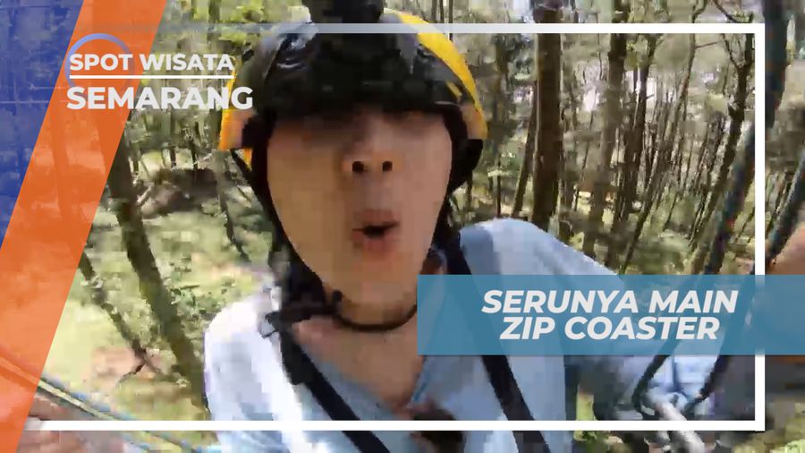 Serunya Sensasi Meluncur ambil Bergelatungan di Wahana Zip Coaster, Semarang