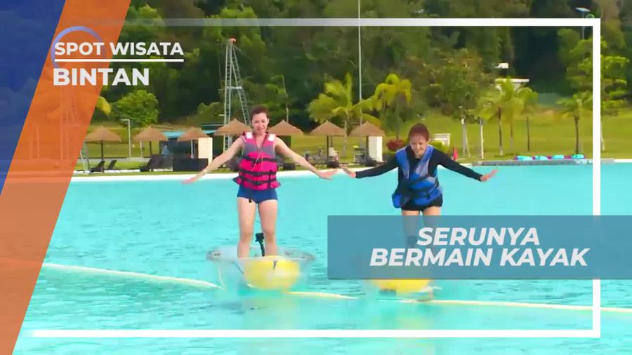 Tantangan Seru Berdiri di Atas Kayak, Treasure Bay Bintan