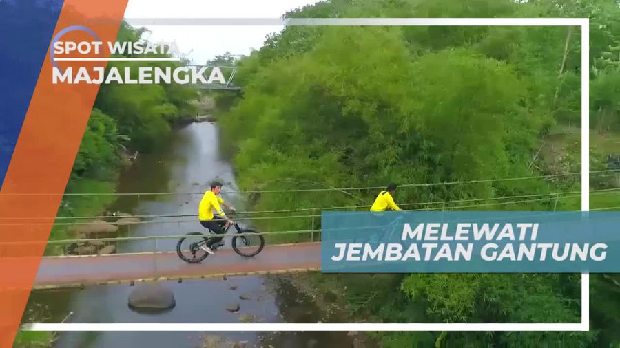 Bersepeda Seru Melintasi Jembatan Gantung, Majalengka