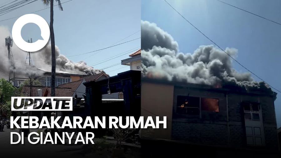 Rumah Lantai 2 di Gianyar Terbakar, 8 Unit Damkar Meluncur