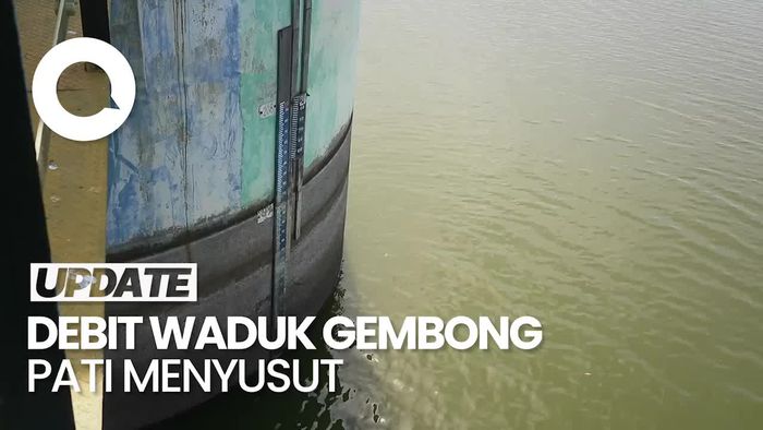 Penampakan Debit Waduk Gembong Pati yang Terus Berkurang