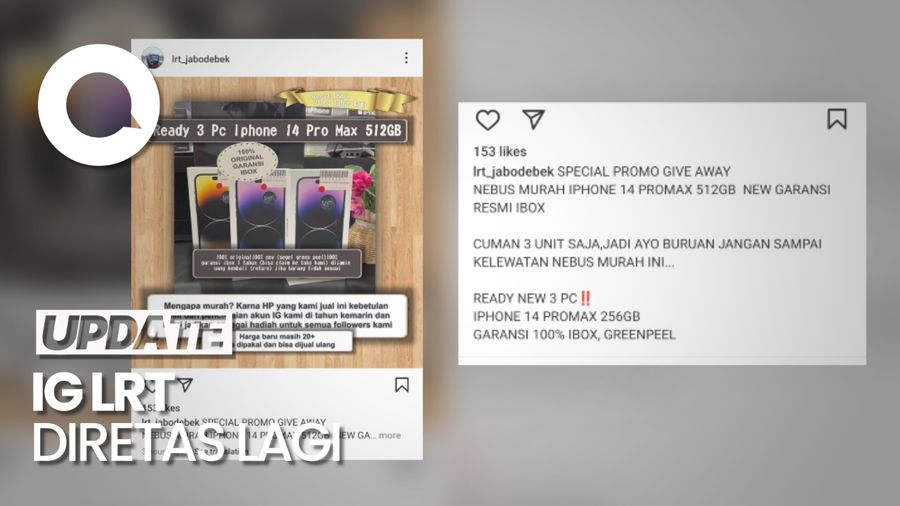 Akun Instagram LRT Jabodebek Diretas, Jual iPhone 14
