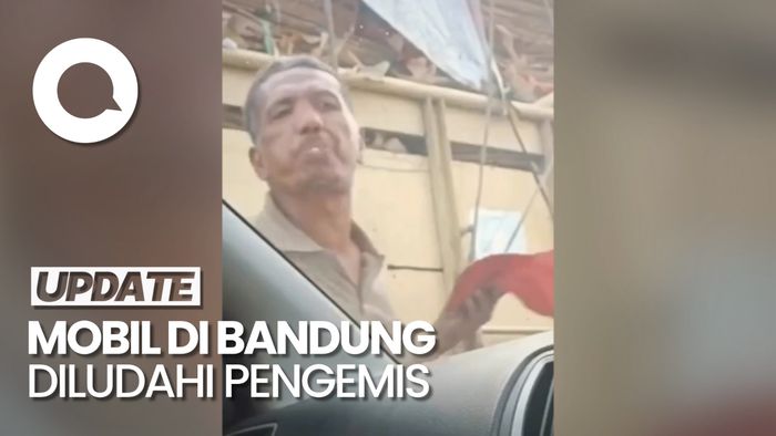 Heboh Aksi Pengemis Ludahi Kaca Mobil di Bandung