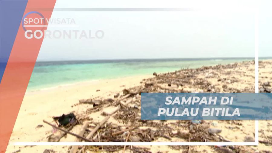 Sampah di Tepi Pantai Pulau Bitila Gorontalo