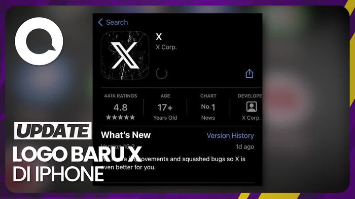 Tampilan Baru Logo X dengan Efek Retakan